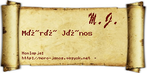 Móró János névjegykártya