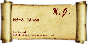 Móró János névjegykártya