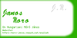 janos moro business card