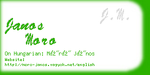 janos moro business card